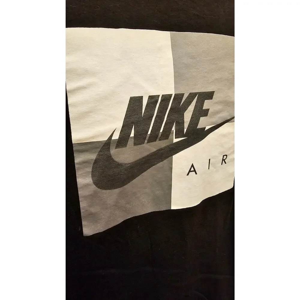 The Nike tee spell out logo graphic black white long sleeve t shirt NWOT y2k L